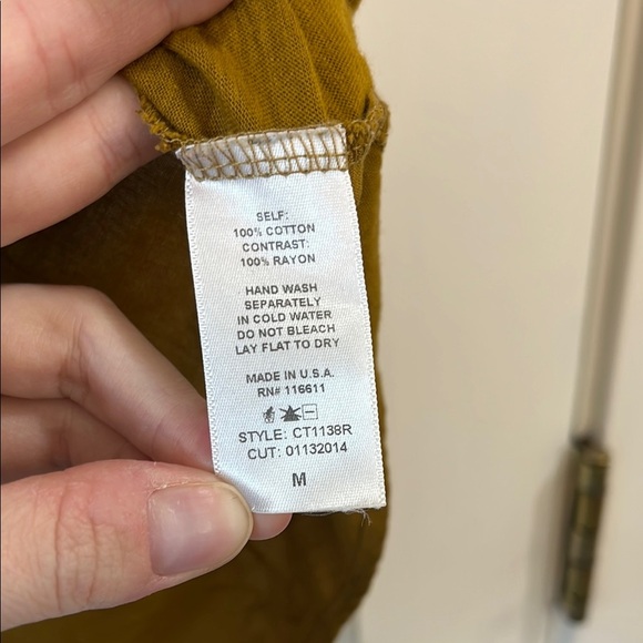 Amadi Brown Scoop Neck Short Sleeve Contrast Back Blouse - Size Medium - Picture 12 of 14